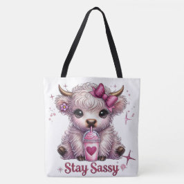 Bolsa Tote Rosa, Continue Sassy, Vacas das Terras Altas
