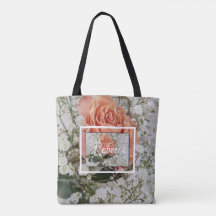 Rosa Coral Pêssego Impressão Floral Casamento