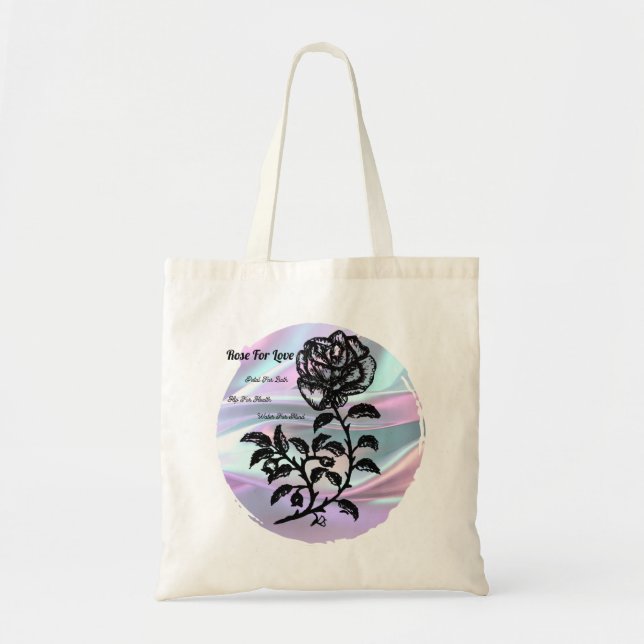 Bolsa Tote Rosa de Algodão do Amor (Frente)