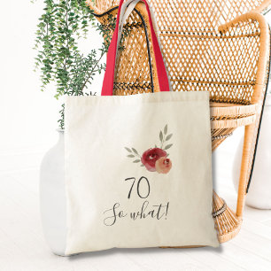 Bolsa Tote Rosa de Aquarela Positiva 70 Floral