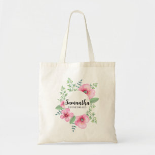 Bolsa Tote Rosa de Aquarela Saco de Tota Minimalista de Bride