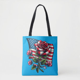 Bolsa Tote Rosa de Arte Patriótica Americana