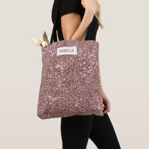 Bolsa Tote Rosa de Faux Dourado Textura Luminter Procura e No