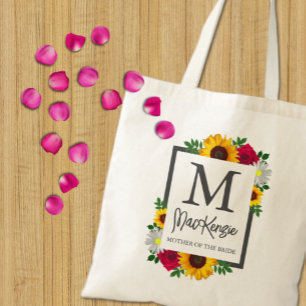 Bolsa Tote Rosa de Girassol Outono Floral Daisy Casamento Fes