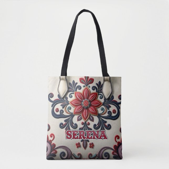 Bolsa Tote Rosa de Inverno Pessoal: (Frente)