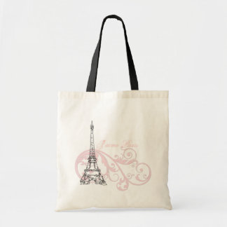 Bolsa Tote Rosa de Paris da torre Eiffel