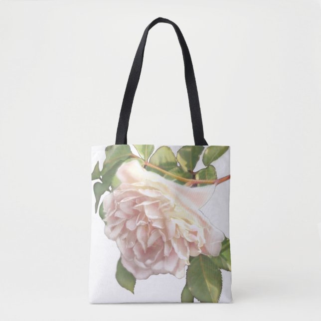 Bolsa Tote Rosa de pêssego azul (Frente)