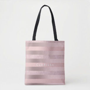 Bolsa Tote Rosa dourado elegante e faixa rosa esfarelada