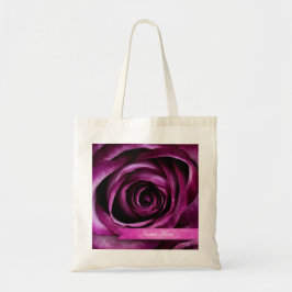 Bolsa Tote Rosa dramático elegante bonito do roxo com fita
