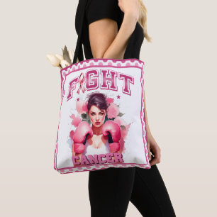 Bolsa Tote Rosa e Bonito Câncer de Mama Floral