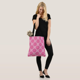 Bolsa Tote Rosa E Branco