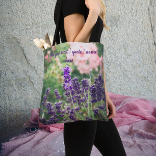 Bolsa Tote Rosa e lavanda florescem do jardim da Provença