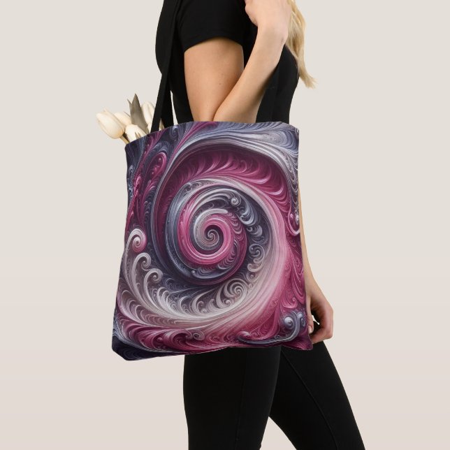 Bolsa Tote Rosa e Roxo Simples Abstrato moderno (Close Up)