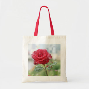 Bolsa Tote Rosa em gotas de chuva
