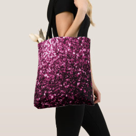 Bolsa Tote Rosa escuro brilho falso cintilante faísca