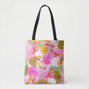 Bolsa Tote Rosa Flamingo Garden