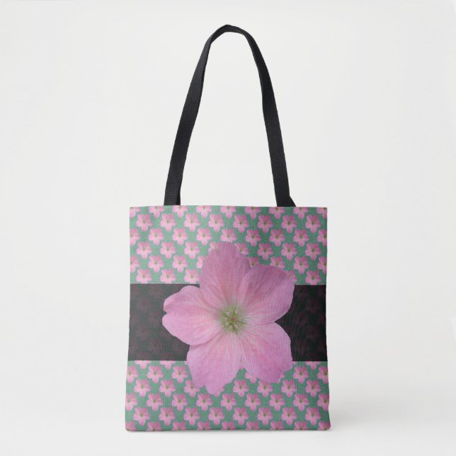 Bolsa Tote Rosa floral botânico doce em alguma cor (Frente)