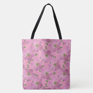 Bolsa Tote Rosa floral botânico em alguma cor