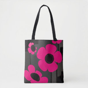 Bolsa Tote Rosa Floral Ousada Flor Moderna Art D