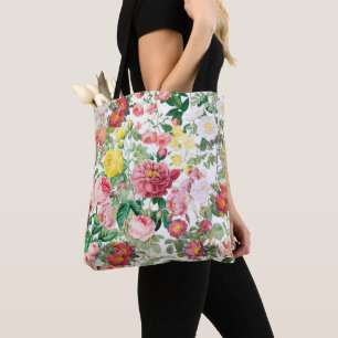 Bolsa Tote Rosa Floral Vintage Primavera Garden    