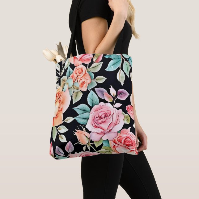 Bolsa Tote Rosa Garden Pattern Design (Close Up)