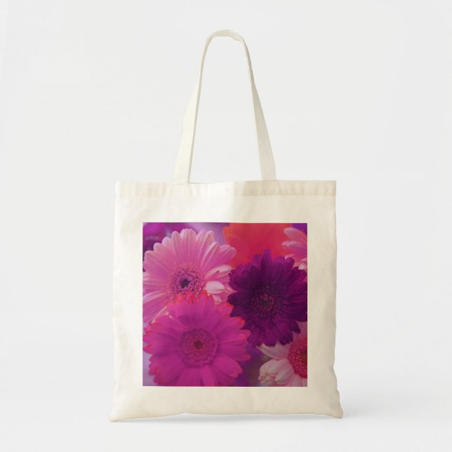 Bolsa Tote Rosa Gerbera Daisy Flores Arte Sacos de Tote (Frente)
