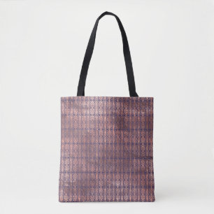 Bolsa Tote Rosa Glamouroso Dourado Folha e Art Deco Lavanda