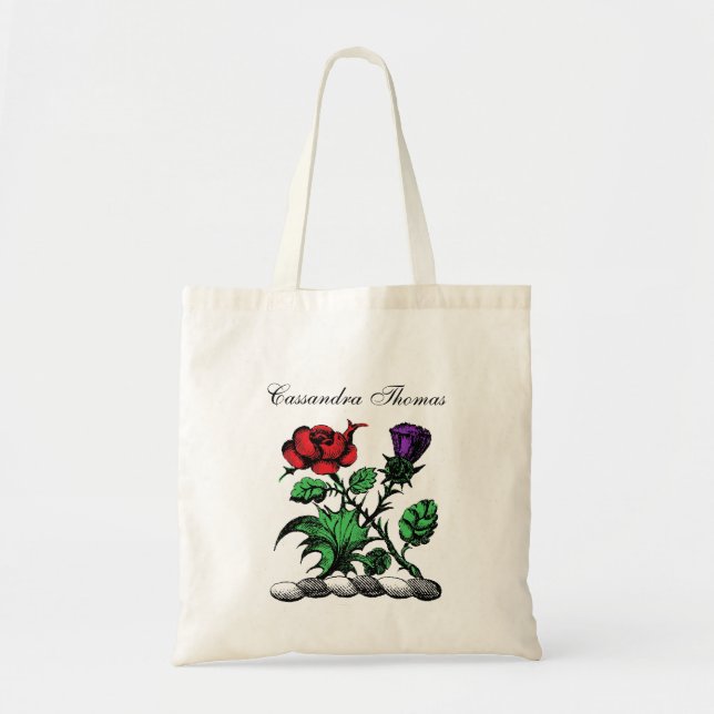 Bolsa Tote Rosa Heráldico e Casaco de Ataque de Braços Cor de (Frente)