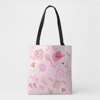 Bolsa Tote Rosa Kawaii feminina.