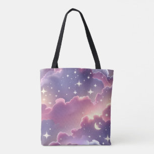 Bolsa Tote Rosa Lavanda Suave Pastel Lua Estética