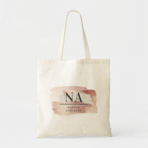 Bolsa Tote Rosa monograma moderno, cor-de-rosa