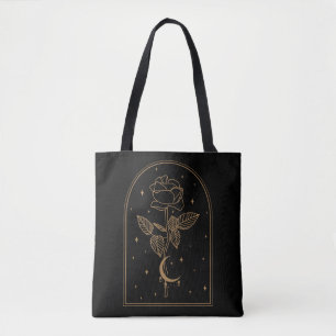 Bolsa Tote Rosa oculta de bruxaria oculta crescent Moon Wicca