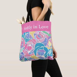 Bolsa Tote Rosa Pastel Suave Amor - Suavemente apaixonado