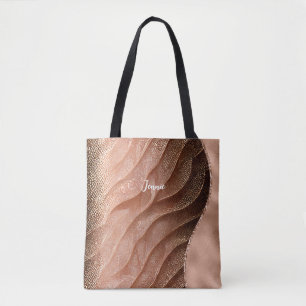 Bolsa Tote Rosa personalizado Ximmer de textura Dourada Wav