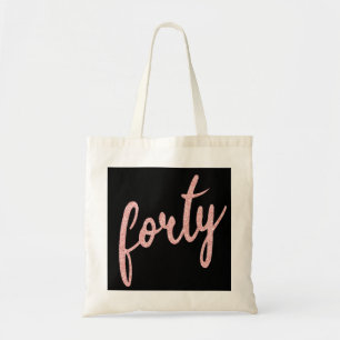 Bolsa Tote Rosa preto Dourado 40 Festa de aniversário brilha