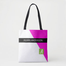 Bolsa Tote Rosa Preto Monogramado Moderno