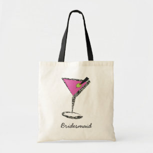 Bolsa Tote rosa quente de martini do divertimento