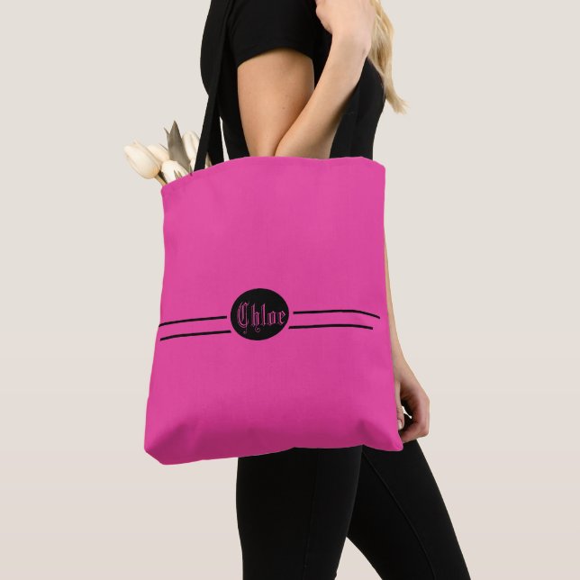 Bolsa Tote Rosa quente editável (Close Up)
