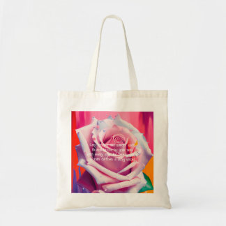 Bolsa Tote Rosa Rosa Cor-de-Rosa Ousada em Flor Poema Boêmio 