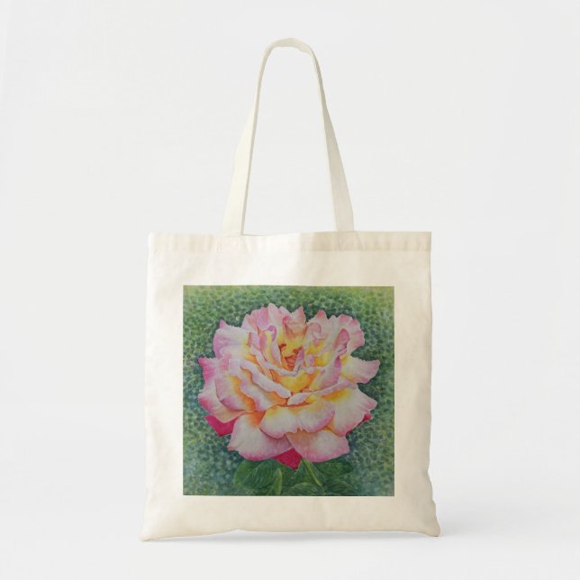 Bolsa Tote Rosa Rosa no Primavera (Frente)