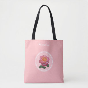 Bolsa Tote Rosa Rosa Rosa Rosa Bonita com Rosa claro