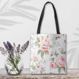 Bolsa Tote Rosa Rosa Rosa Rosa Rosa Esbranquiçada Delicada - 