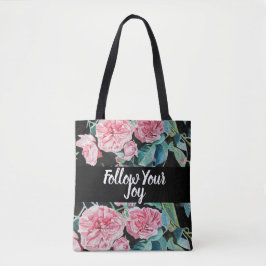 Bolsa Tote Rosa Rosa Rosas Floral Flor Siga Sua Alegria