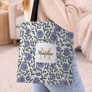 Bolsa Tote Rosa Roxa Jardim da Bela Fera Personalizada