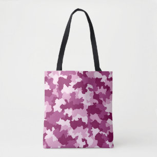 Bolsa Tote Rosa & sacola roxa do teste padrão da camuflagem