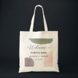 Bolsa Tote Rosa, Sage, Bag de Boas-Vindas de Vestido de Grape<br><div class="desc">Moderno. Mínimo. Esta coleção usa uma paleta de jardim de sábio,  uva e rosa para criar uma bela apresentação para seu dia especial.</div>