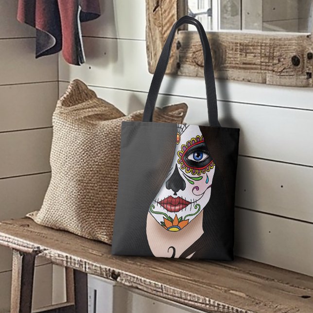 Bolsa Tote Rosa Sugar Skull (Criador carregado)