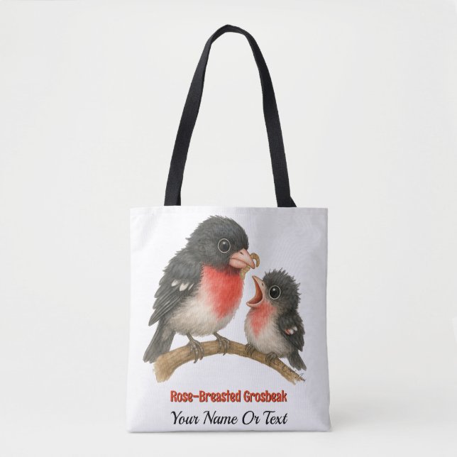 Bolsa Tote Rosa surpreendente quebrado de Grosbeak (Frente)