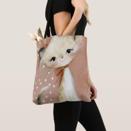 Bolsa Tote Rosa Terracota Desbotado Capricho Gato