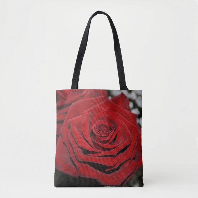 Bolsa Tote Rosa vermelha bonita (Frente)